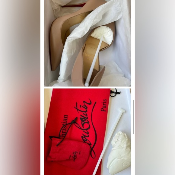 Christian Louboutin Iriza Patent 100mm Half-d'Orsay Red Sole High-Heel Pumps - Picture 4 of 5